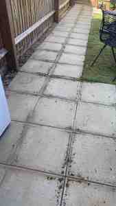 how to stencil concrete paving slabs